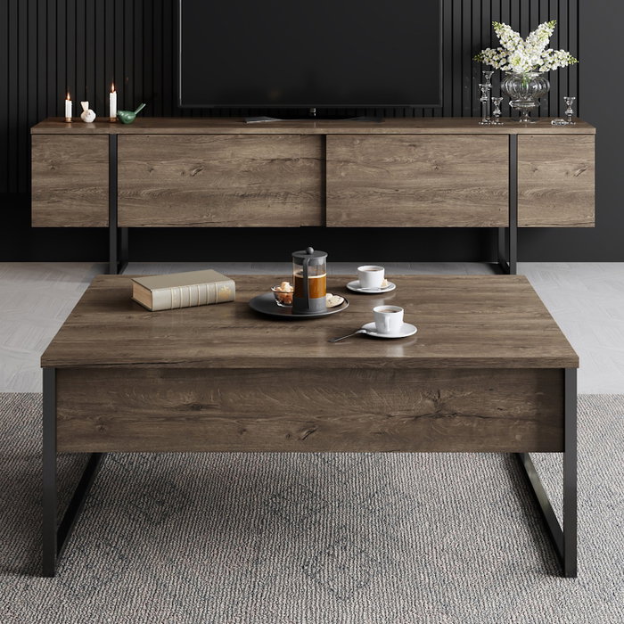 Hanah Home Soporte para TV Luxe - Nogal y Negro Hanah Home Soporte para TV Luxe - Nogal y Negro